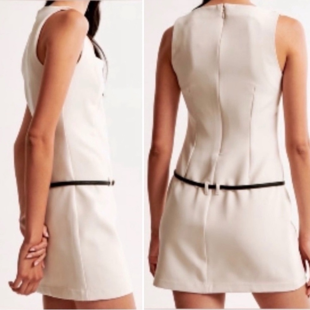 Abercrombie & Fitch Cream Dress with Black Accent